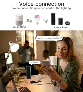 Inteligent Bec LED B22 E27 15W RGB + CCT Pentru Aplicația de Control Alexa / Google WiFi Acasă RGB Bec Alb Cu Estompat Funcție