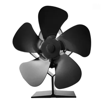 Negru Șemineu 5 Lame de Căldură Alimentat Aragaz Fan Log Arzător de Lemn Eco-fan Liniștit Acasă Șemineu Ventilator Eficient de Distribuție a Căldurii