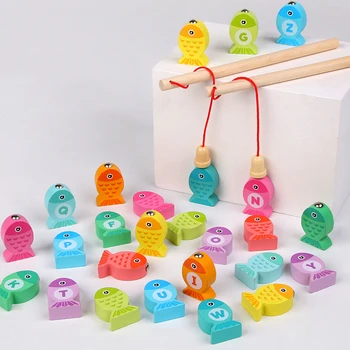 2020 Nou Copil Jucarii din Lemn Cifre Alfabet Magnetic de Pescuit Jucării Joc de Puzzle Jucarii Devreme Jucării Educative pentru Copii de Fata Cadouri