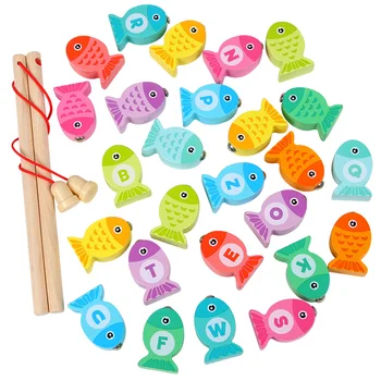 2020 Nou Copil Jucarii din Lemn Cifre Alfabet Magnetic de Pescuit Jucării Joc de Puzzle Jucarii Devreme Jucării Educative pentru Copii de Fata Cadouri