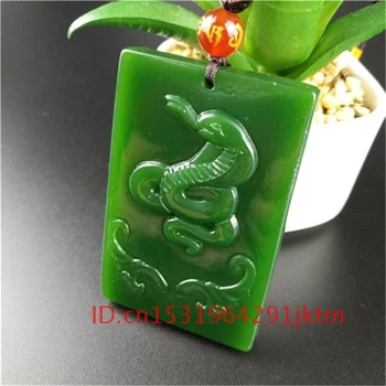 Bărbați Cadouri Jad Verde pentru Femei de Moda de Mână Amuleta Jadeit Charm Pandantiv Chineză Naturale Sculptate Colier Sarpe Bijuterii