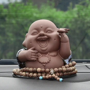 Masina Ornament Maitreya Buddha Figurine Drăguț Budist Auto Interior Tablou De Bord Decor Pandantiv Acasă Accesorii De Mobilier