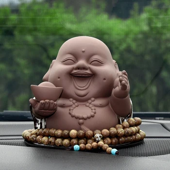 Masina Ornament Maitreya Buddha Figurine Drăguț Budist Auto Interior Tablou De Bord Decor Pandantiv Acasă Accesorii De Mobilier