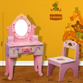Nouă Copii Fete Jucarii Simulare Masa de toaleta din Lemn Cadou pentru Fata de Masa de toaleta Pentru Copii Fata Copii Pretinde Juca Jucării