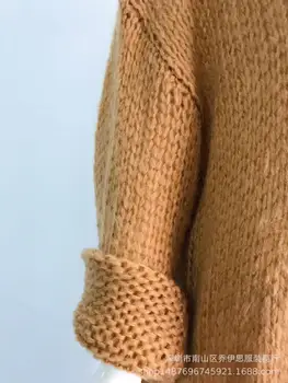 Dimensiune mare libertate femeii pulover de culoare pură de moda casual pentru femei pulover 2020 toamna modele lunga V-neck pulover femei
