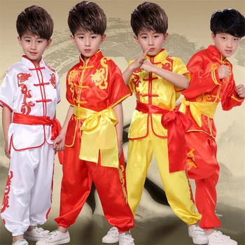 Tradițională Chineză Stil De Kung Fu Wushu Haine Copii Etapă Petrecere Performanta Echipa De Dans Uzura Hanfu Tai Chi Concurență Uniforme