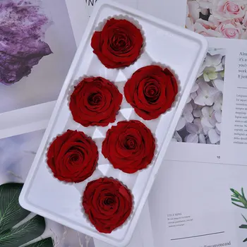 Conservate Rose Flori Nemuritoare a Crescut de 5-6CM Diametru Mamele Zi DIY Nunta Viața Veșnică Floare Cadou Material 6pcs/Cutie Nivel B