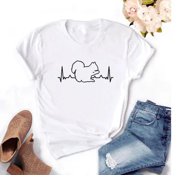Batai de inima Veveriță Amuzant Imprimare Femei Tricou de Vara cu Maneci Scurte T-shirt Cadou Pentru Doamna Fata de Top Tee de sex Feminin