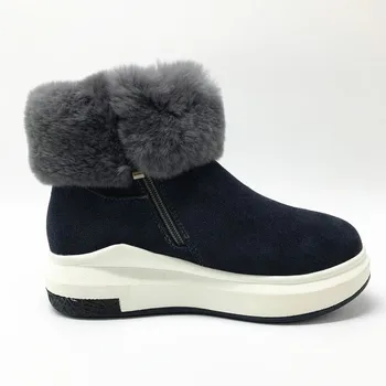 NEMAONE din Piele Cizme de Zapada blană cald iarna femei glezna Cizme cu platformă plată Femeie Pantofi negru gri dimensiuni mari 33-43