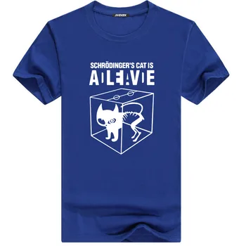 JXGXSX Brand de Vară pentru Bărbați T-shirt Pisica lui Schrodinger Teoria Big Bang-ului Casual cu Mâneci Scurte Topuri de Bumbac T-shirt Tee Camisetas