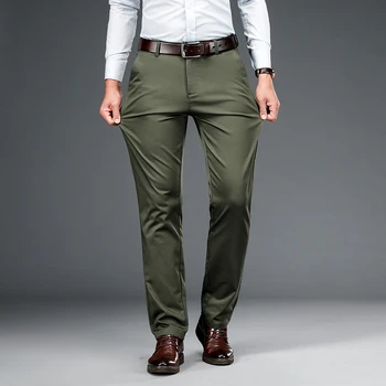 5 Culori de Bumbac Brand Business Casual Pantaloni 2021spring Om de Înaltă Calitate, Drept Liber de Munca Pantaloni Stil Clasic Masculin Overal