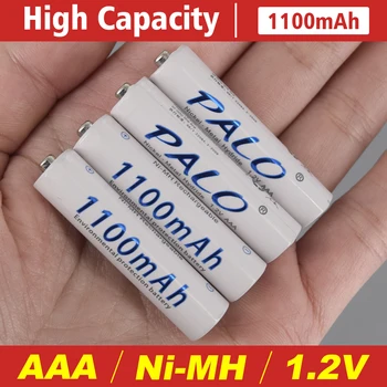 PALO noua baterie AAA 1.2 V 1100mAh Ni-MH AAA baterie reîncărcabilă pentru control de la distanță jucărie lumina baterie, Suport Baterie