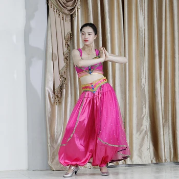 Nouă Femei Costume De Halloween Jasmine Printesa De Performanță Burtă De Dans Bollywood Top Curea Pantaloni Voal Articole Pentru Acoperirea Capului Costum