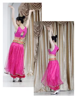 Nouă Femei Costume De Halloween Jasmine Printesa De Performanță Burtă De Dans Bollywood Top Curea Pantaloni Voal Articole Pentru Acoperirea Capului Costum