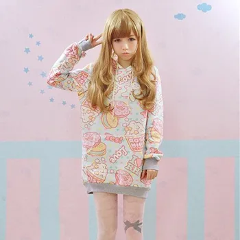 5 stiluri Japonia HARAJUKU Hanorace Moale sora Drăguț tort Ceașcă Kawaii Dulce Jachete de Iarna pentru Fete Fleece Adorabil Femei Pulovere
