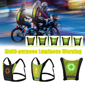Noi 2020 LED Wireless ciclism vesta 20L biciclete MTB sac de Siguranță LED-uri de Semnalizare Lumina Vesta de Biciclete Reflectorizant de Avertizare Veste cu remo