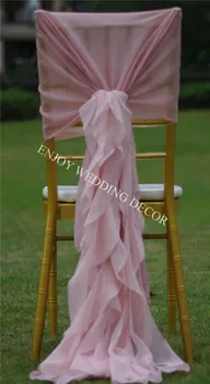 5pcs YHC#114 Sifon Elegant Scaun a Capacului din Spate Cu Pliuri Organza Sălcii Fusta Nunta Decor