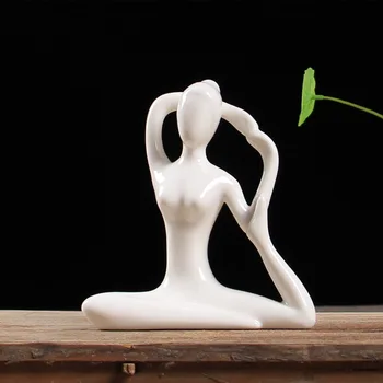 12 Stiluri De Artă Abstractă Ceramice Yoga Figurină De Porțelan Yoga Doamna Figura Statuie Acasă Studio De Yoga Decor Ornament