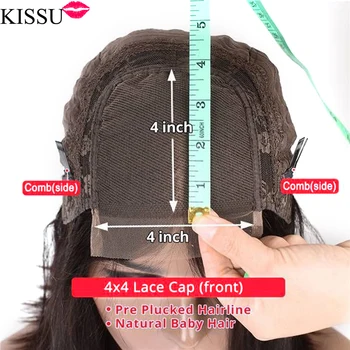 KISSU peruca par lung 28 30 32 inch adâncime val de dantelă frontal peruca Brazilian dantelă față par uman, peruci pentru femei 4x4 dantela peruca