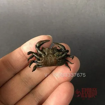 Face mini-piese de bronz vechi de crab în imitație de epocă