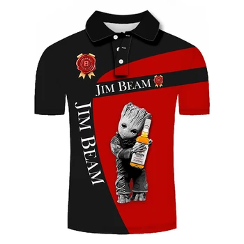 JIM BEAM-2020 noi de Vara tricou om de Moda pentru Bărbați T-Shirt de Imprimare 3D Hip Hop Tricou Femei Casual Streetwear Sus Teuri bărbați îmbrăcăminte