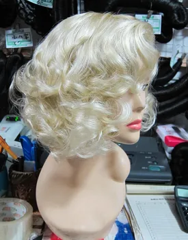 Halloween femei Marilyn Monroe de Aur Peruca pentru Totdeauna Marilyn Monroe stil sintetic păr peruca de costume