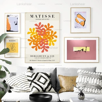 Flori de culoare Frunze de Panza Pictura lui Matisse Lavanda Abstract, Arta de Perete Postere si Printuri Nordic Poze Camera de zi de Decorare