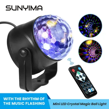SUNYIMA Sunet Activat de Rotație Minge Disco DJ Petrecere, Lumini de Scena Crystal LED-uri Colorate Lumina Cu Telecomanda