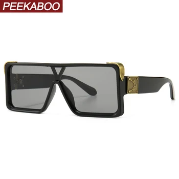 Peekaboo negru supradimensionat ochelari de soare pentru barbati-o singură bucată oglindă de argint 2020 mare pătrat ochelari de soare pentru femei uv400 stil de vara