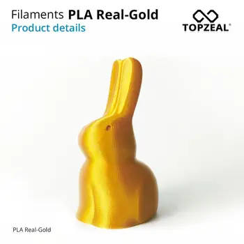 TOPZEAL Real, de Culoare Aurie Imprimantă 3D PLA Filament de 1.75 mm 3D cu Filament 1KG/Rola PLA pentru Imprimantă 3D și 3D Pen
