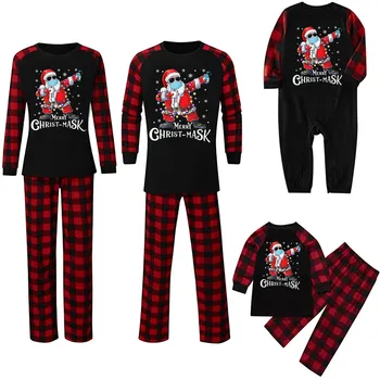 Moda de Craciun Mos craciun Model de Familie Părinte-copil Tinuta Pentru Craciun Haine Pijamale 2021 Cadou de Anul Nou Ropa de hogar navideña
