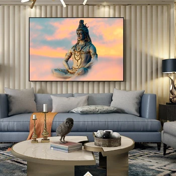 Domnul Shiva Arta De Perete, Tablouri Canvas Zei Hinduse Acasă Decorative Canvas Printuri De Arta Hinduism Fotografii De Artă Pentru Camera De Zi Cuadros