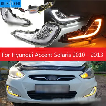 Galben de Semnalizare Functie Auto 12V DRL LED Diurne Lumina Lămpii de Ceață Pentru Hyundai Accent Solaris 2010 - 2013