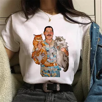Harajuku Epocă Ullzang T-shirt Regina de Moda Tricou 90 Grafic Topuri Teuri Maycaur Freddie Mercury Regina Trupa T Shirt Femei