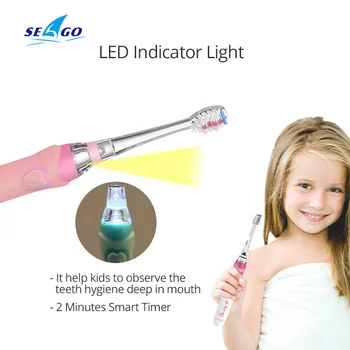 Copilul Periuta de dinti Electrica Alimentat de Baterie Inteligent Timer LED-uri Culoare Lumina Dinte Perie Perie Moale Capul Copilului Orale Dinți mai Albi
