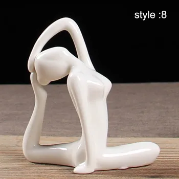 Alb Yoga Figurina Statuie Acasă Decorativa, Portelan, Ceramica, Cadouri Artizanat XHC88
