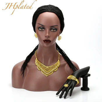 Alb Culoare Piatra Etiopian/Eritreea/Habesha Colierele De Culoare Galben Seturi De Bijuterii Cercei/Colier Femei Cadou De Culoare De Aur