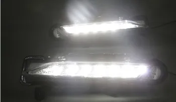 1 Pereche DLR Auto LED Daytime Running Light Lumină de conducere galbene rândul său, lampa de Ceață Pentru Toyota Yaris 2017 2018 2019