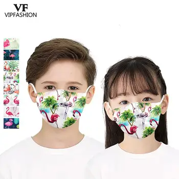 VIP MODA Reutilizabile Copii de Desene animate Drăguț Pm 2,5 Masca Floral Roz Acuarelă Respirabil Windproof Praf-dovada de Copil, Masca de Fata
