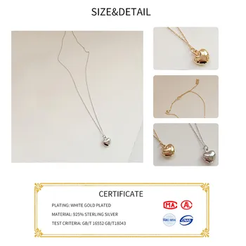 INZATT Clasic Real Argint 925 Pandantiv Inima Coliere Pentru Femei Aniversarea Bijuterii Fine de Culoare de Aur 2018 Cadou