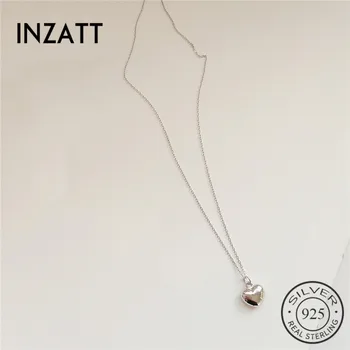 INZATT Clasic Real Argint 925 Pandantiv Inima Coliere Pentru Femei Aniversarea Bijuterii Fine de Culoare de Aur 2018 Cadou