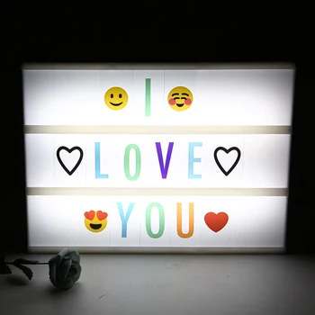 A4 Dimensiune LED Combinație de Lumină Cutie cu Scrisori DIY Carduri Puzzle Lampa de Noapte PORT USB Alimentat Cinema Lightbox lămpi Creative