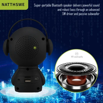 NATTHSWE Portabile fără Fir Bluetooth Boxe Bluetooth Difuzoare Led Difuzor Wireless Player USB, Radio Fm Mp3 Pentru Copii Cadouri