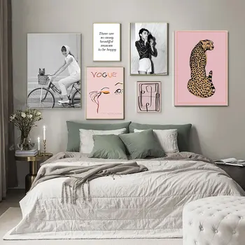 Audrey Hepburn Alb Negru Moda Poster Canvas Wall Art Print Roz Vogue Tablou Motivational Tablouri Decorative Moderne De Decor