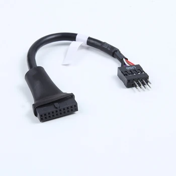 Placa de baza Header USB 3.0 20pin La USB 2.0 9pin Masculin Feminin Adaptor Convertor Cablu Cablu pentru Calculator PC 18CM