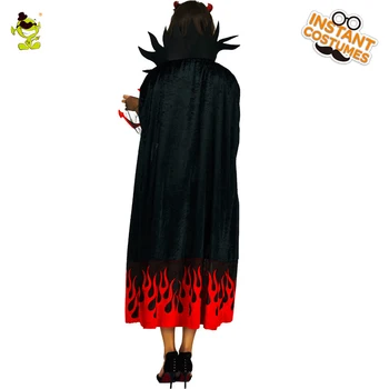Flăcările Diavolul Femei Costum de Halloween Cosplay Sexy Evil Regina Mantie Purim Joc de Rol Petrecere Fancy Dress Up pentru Adult de sex Feminin