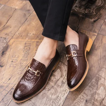2020 Bărbați Crocodil Formale Rochie Pantofi Barbati Nuntă Mocasini Business Barbati Pantofi de Lux de Designer de Pantofi din Piele naturală