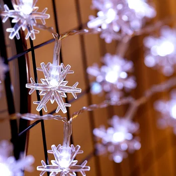 Noile Lumini de Crăciun Fulg de nea Șir de Lumini 20/40 LED Zână 3-6M Sclipire de Iluminat Fulgi de zăpadă Petrecere Copac Xmas Decor D30