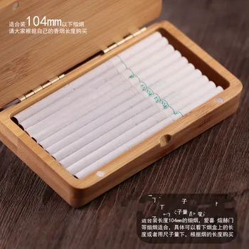 Manual De Bine Fumezi 20 De Magneți Flip Peste Subțiri De Bambus Lemn Cutie De Cadouri Cazuri De Țigară