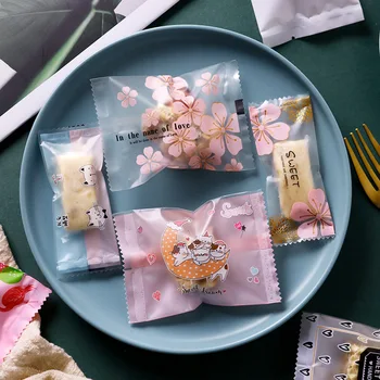 100buc/multe Cookie-uri de Plastic Sac de Ambalare stil Chinezesc Crizantema de Aur de Flori Petrecere de Nunta lucrate Manual de Panificatie Biscuiti Pachet